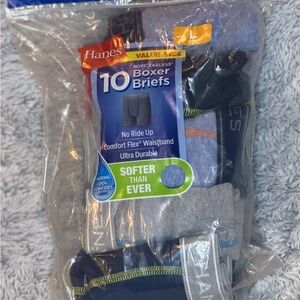Hanes Boys' Tagless Boxer Briefs - Blue and Gray Variety